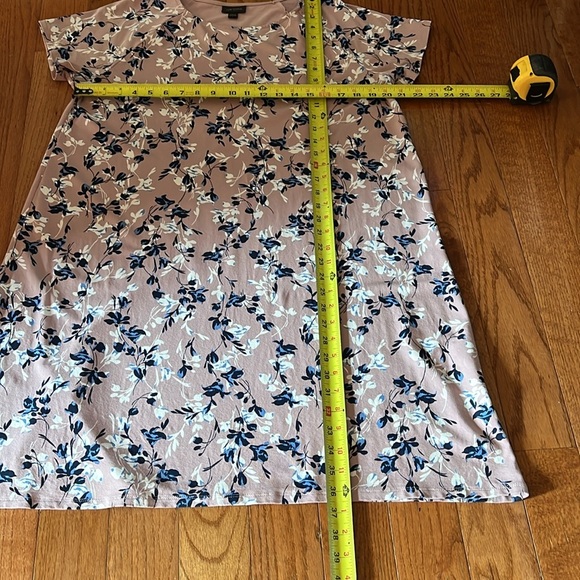 J. Jill A Line Dress Wearever Collection Jersey Midi Women L Dusty Rose Floral - Picture 7 of 10